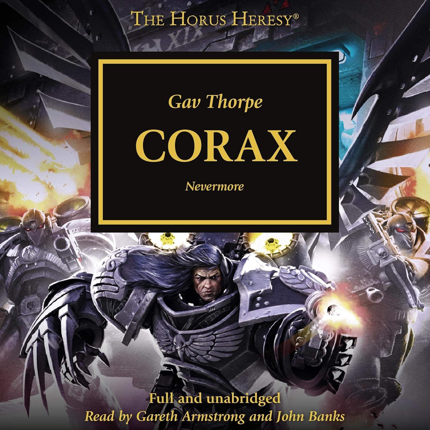 Cover of the audiobook edition of 'Corax': Full and unabridged, Read by Gareth Armstrong and John Banks