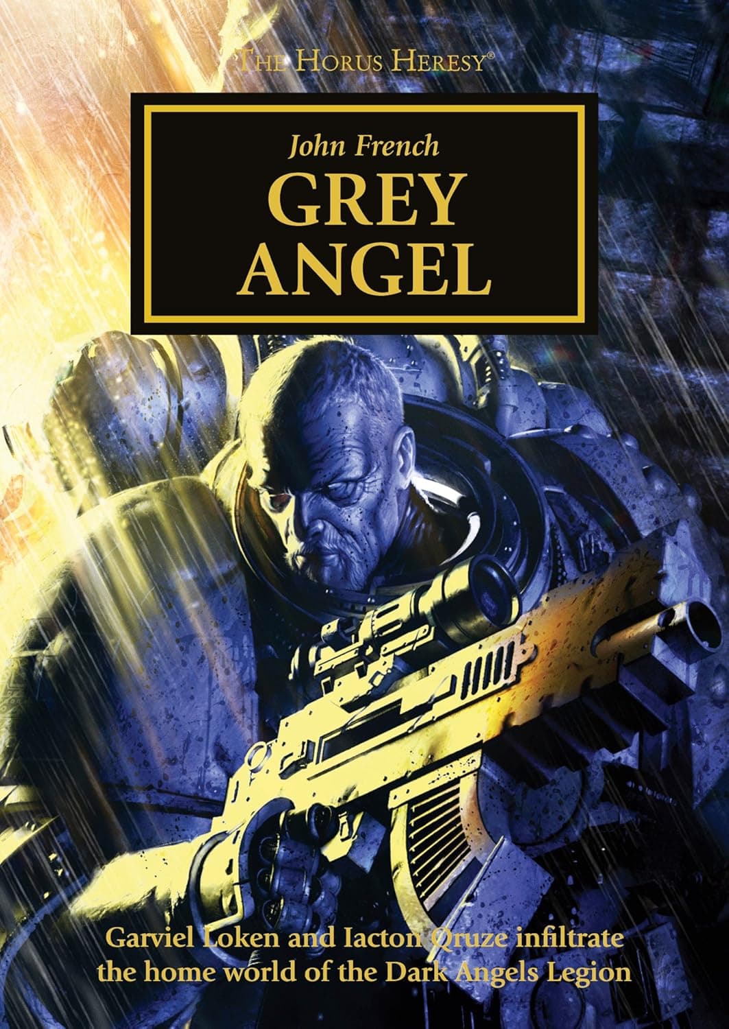 Cover of the ebook edition of 'Grey Angel': Garviel Loken and Iacton Qruze infiltrate the home world of the Dark Angels Legion