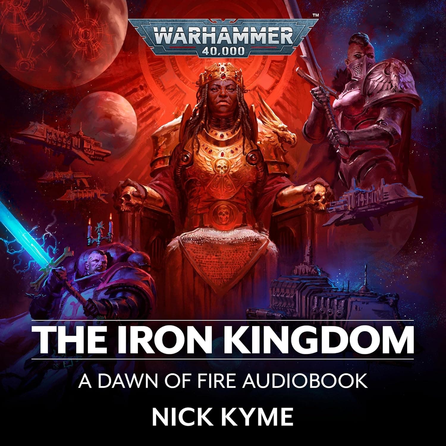 Cover of the audiobook edition of 'The Iron Kingdom': A Dawn of Fire Audiobook